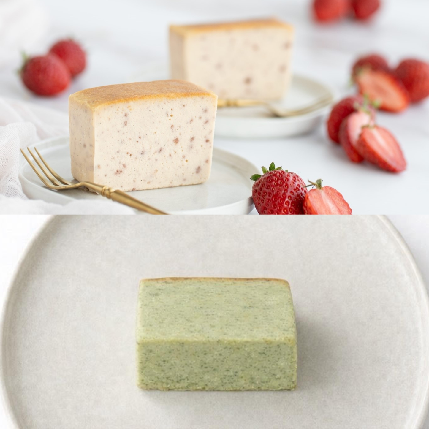 
                  
                    各3個入りストロベリー＆抹茶チーズテリーヌ
                  
                